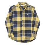 LACOSTE Mens Yellow & Blue Check Shirt M Casual Cotton Long Sleeve Button Collar