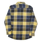 LACOSTE Mens Yellow & Blue Check Shirt M Casual Cotton Long Sleeve Button Collar