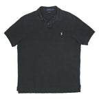 POLO RALPH LAUREN Mens Black Short Sleeve Plain Polo Shirt L Cotton Classic Fit