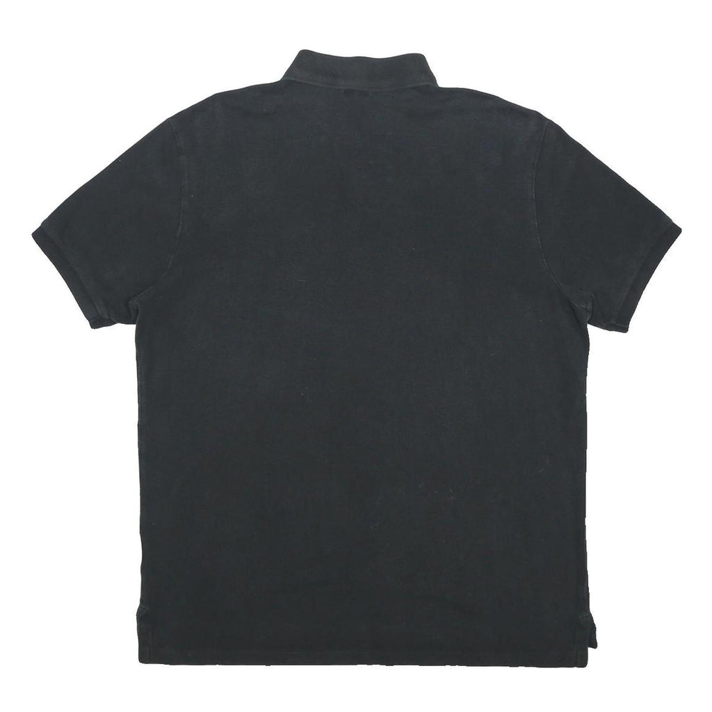 POLO RALPH LAUREN Mens Black Short Sleeve Plain Polo Shirt L Cotton Classic Fit