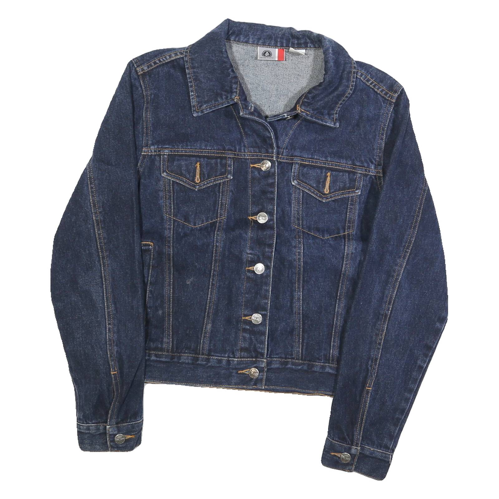 ARIZONA JEAN COMPANY Womens Blue Denim Jacket M Cotton Classic Button Closure