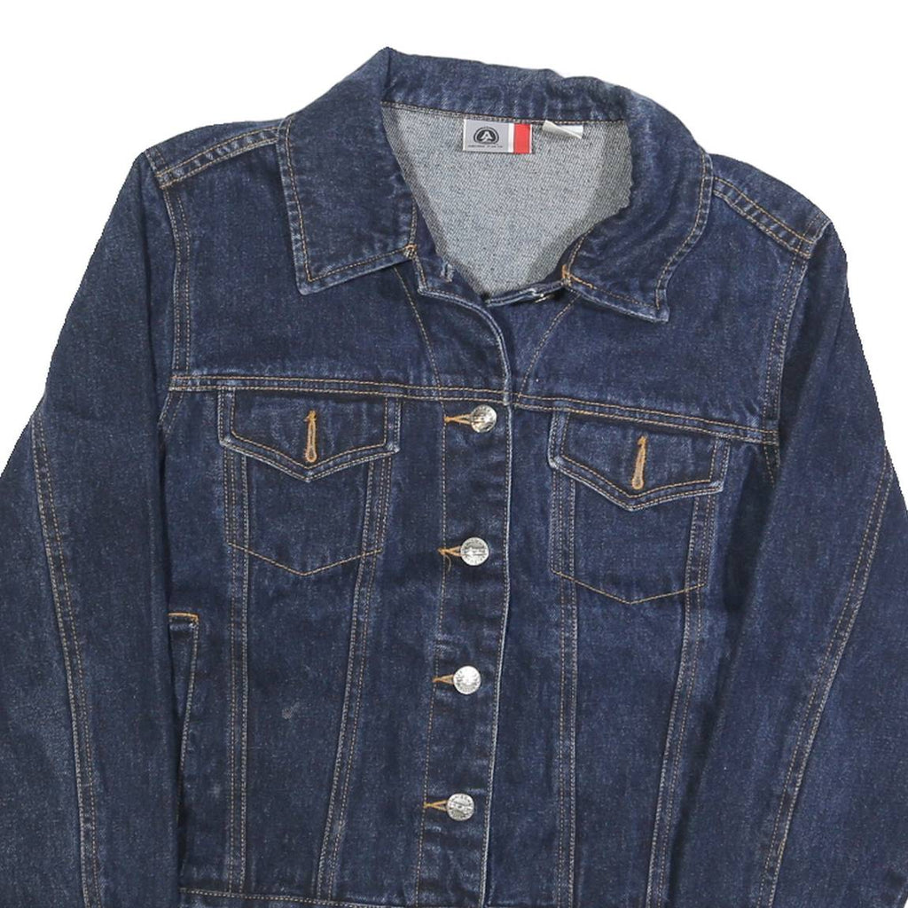 ARIZONA JEAN COMPANY Womens Blue Denim Jacket M Cotton Classic Button Closure