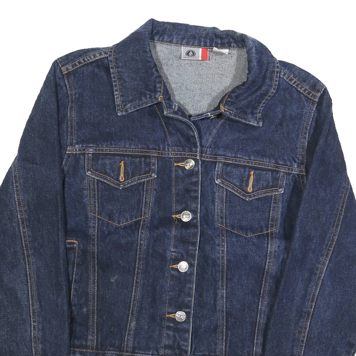 ARIZONA JEAN COMPANY Womens Blue Denim Jacket M Cotton Classic Button Closure