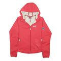 JACK WOLFSKIN Womens Red Hooded Jacket UK 12 Polyester Zip Softshell Outdoor