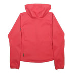 JACK WOLFSKIN Womens Red Hooded Jacket UK 12 Polyester Zip Softshell Outdoor