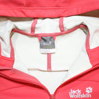 JACK WOLFSKIN Womens Red Hooded Jacket UK 12 Polyester Zip Softshell Outdoor