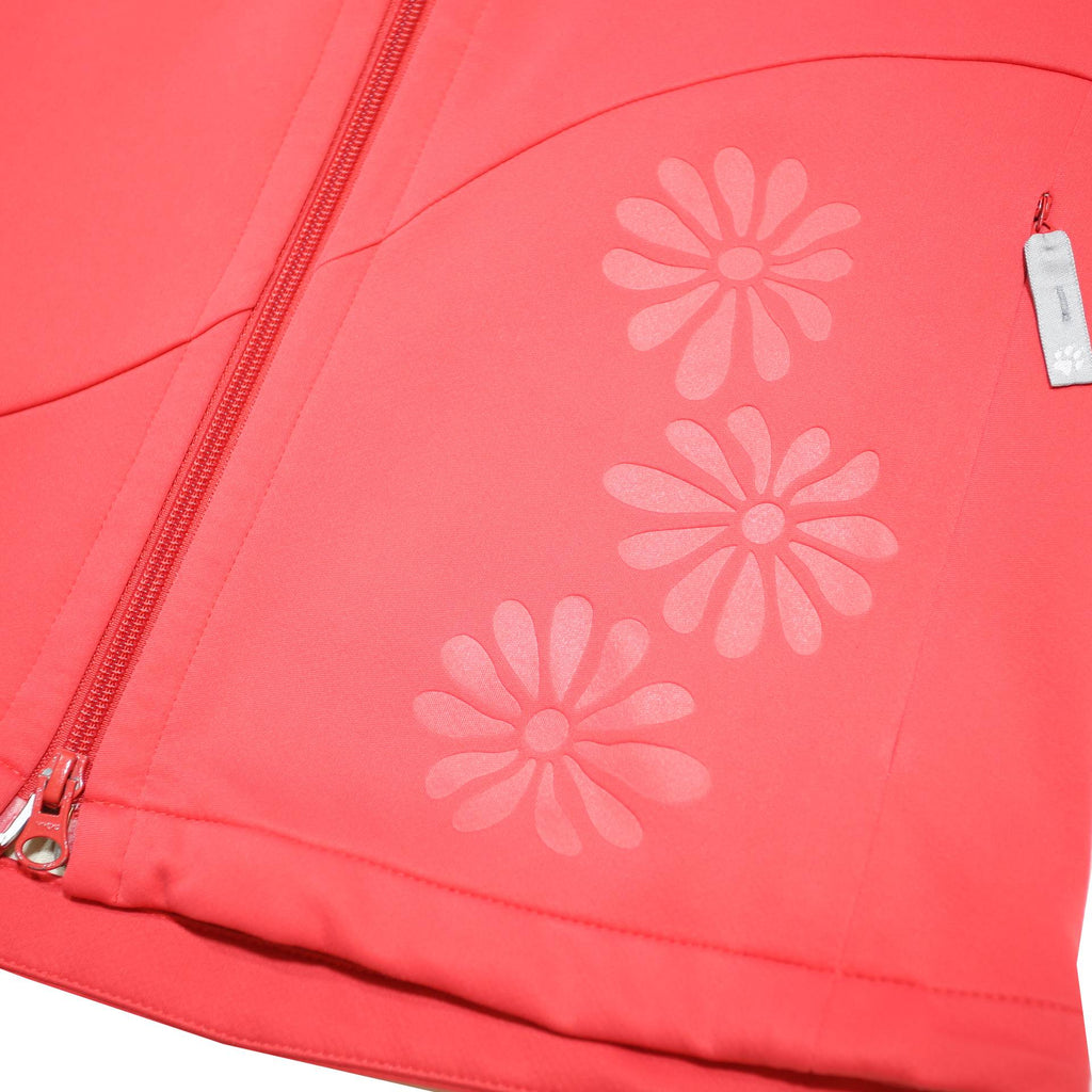 JACK WOLFSKIN Womens Red Hooded Jacket UK 12 Polyester Zip Softshell Outdoor