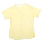 GIOCCO Mens Yellow Shirt M Cotton Summer Casual Short Sleeve Button