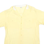 GIOCCO Mens Yellow Shirt M Cotton Summer Casual Short Sleeve Button