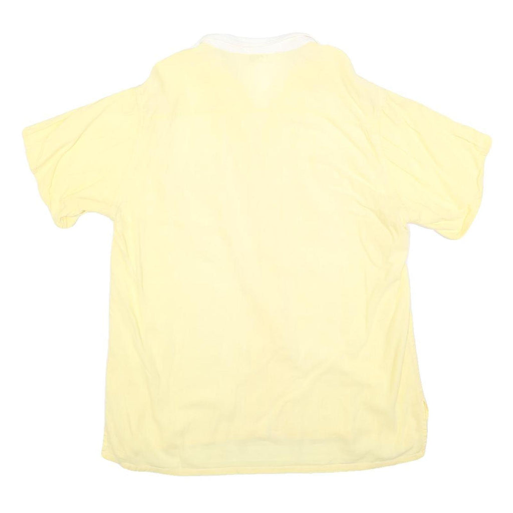 GIOCCO Mens Yellow Shirt M Cotton Summer Casual Short Sleeve Button
