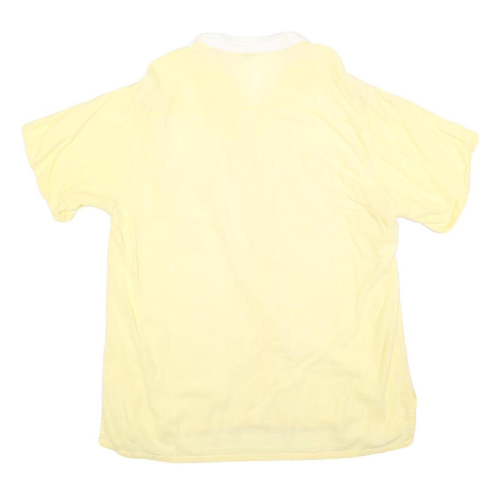 GIOCCO Mens Yellow Shirt M Cotton Summer Casual Short Sleeve Button