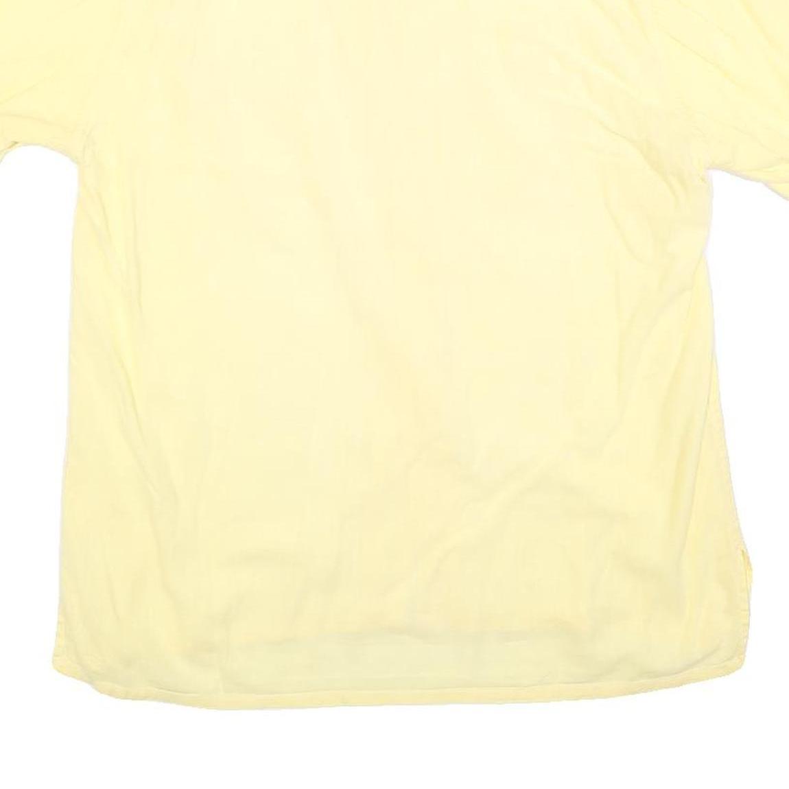 GIOCCO Mens Yellow Shirt M Cotton Summer Casual Short Sleeve Button