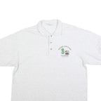 COTTON DELUXE Mens White Master Composter Volunteer Printed Short Sleeve L Polo