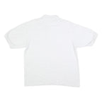 COTTON DELUXE Mens White Master Composter Volunteer Printed Short Sleeve L Polo