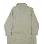 ZARA Womens Beige Shirt Dress Cotton Blend Button Long Sleeve M Casual