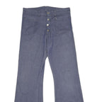 Womens Blue Regular Fit Flared Denim Cotton Blend Jeans W30 L34 Button Closure