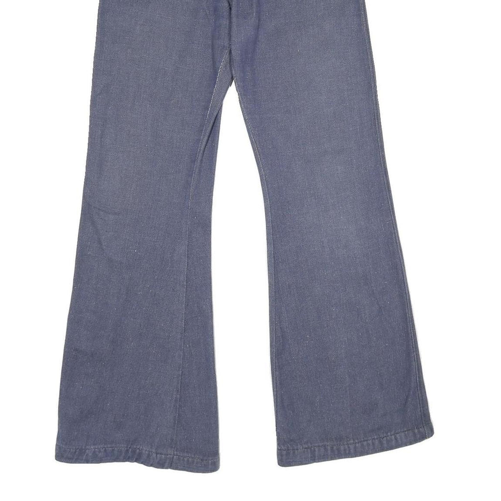 Womens Blue Regular Fit Flared Denim Cotton Blend Jeans W30 L34 Button Closure