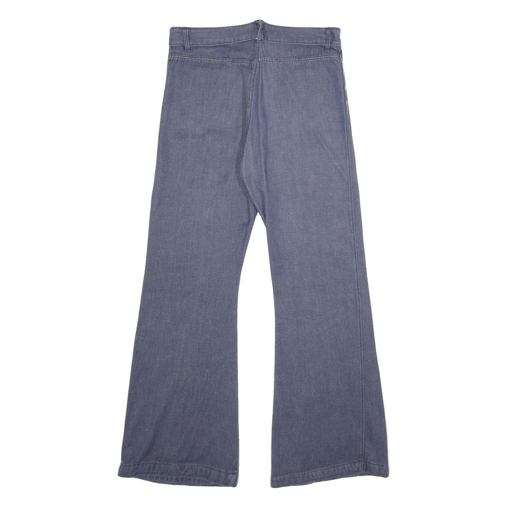 Womens Blue Regular Fit Flared Denim Cotton Blend Jeans W30 L34 Button Closure