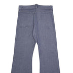 Womens Blue Regular Fit Flared Denim Cotton Blend Jeans W30 L34 Button Closure