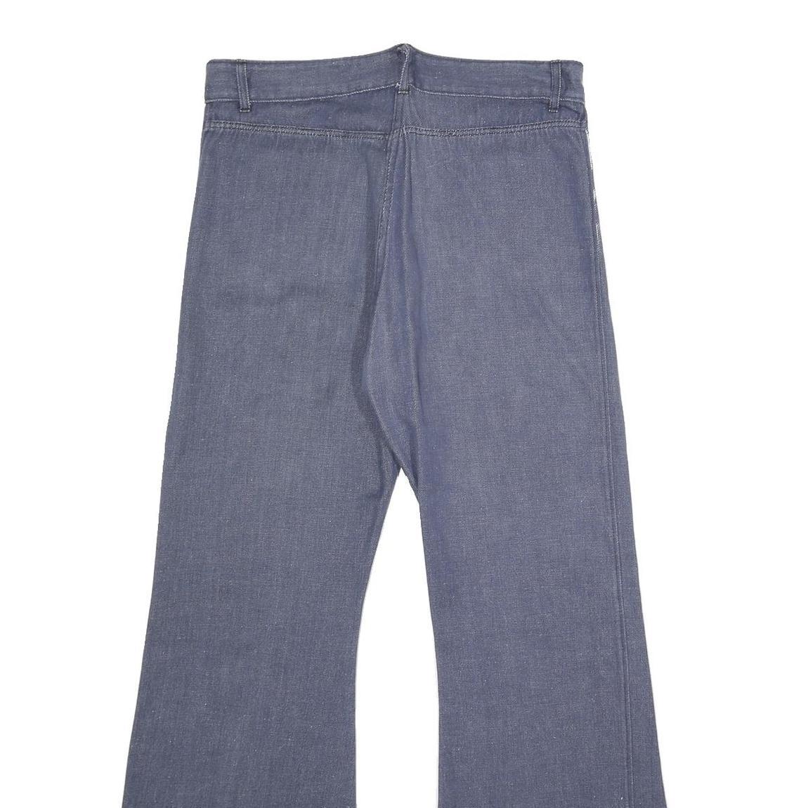 Womens Blue Regular Fit Flared Denim Cotton Blend Jeans W30 L34 Button Closure