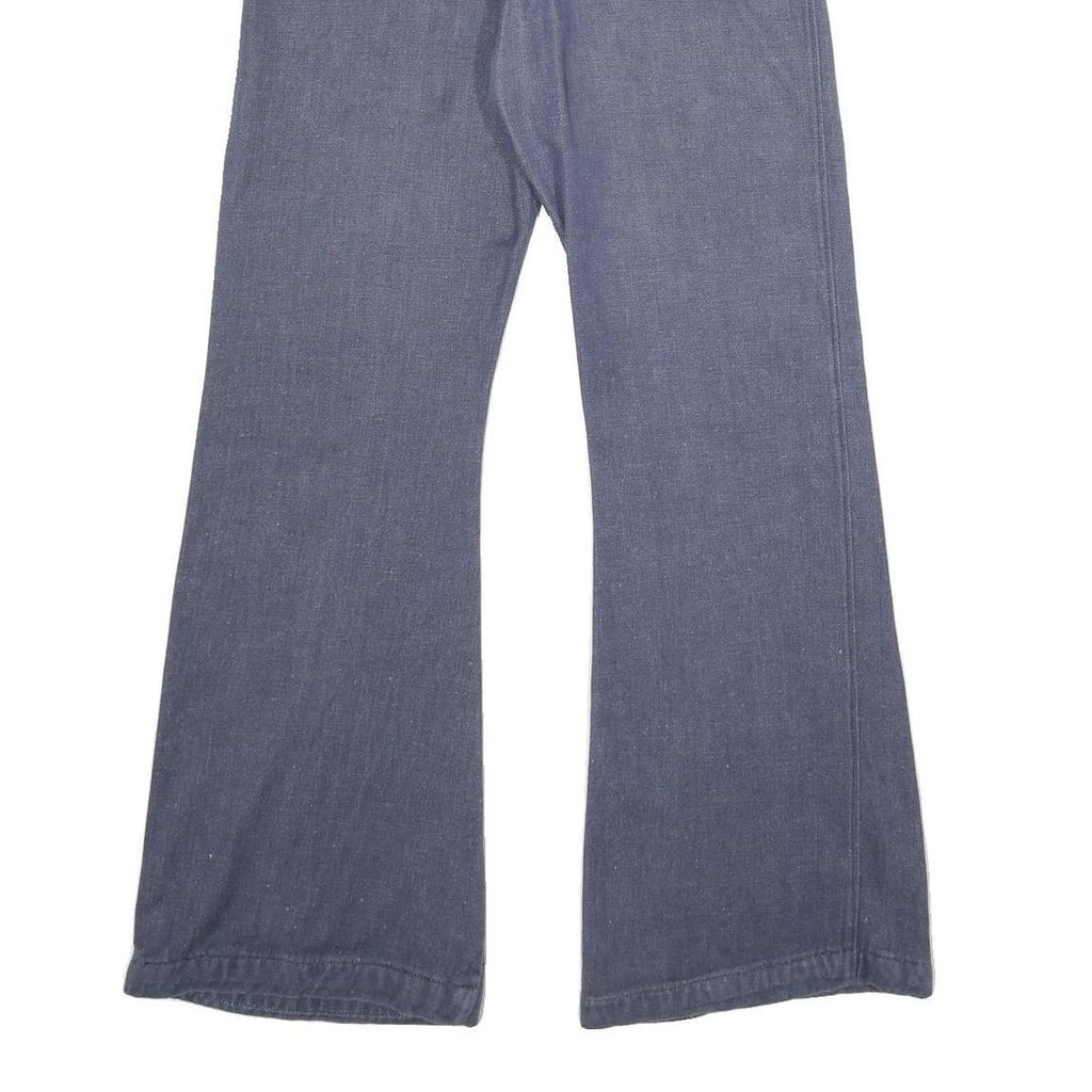 Womens Blue Regular Fit Flared Denim Cotton Blend Jeans W30 L34 Button Closure
