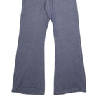 Womens Blue Regular Fit Flared Denim Cotton Blend Jeans W30 L34 Button Closure