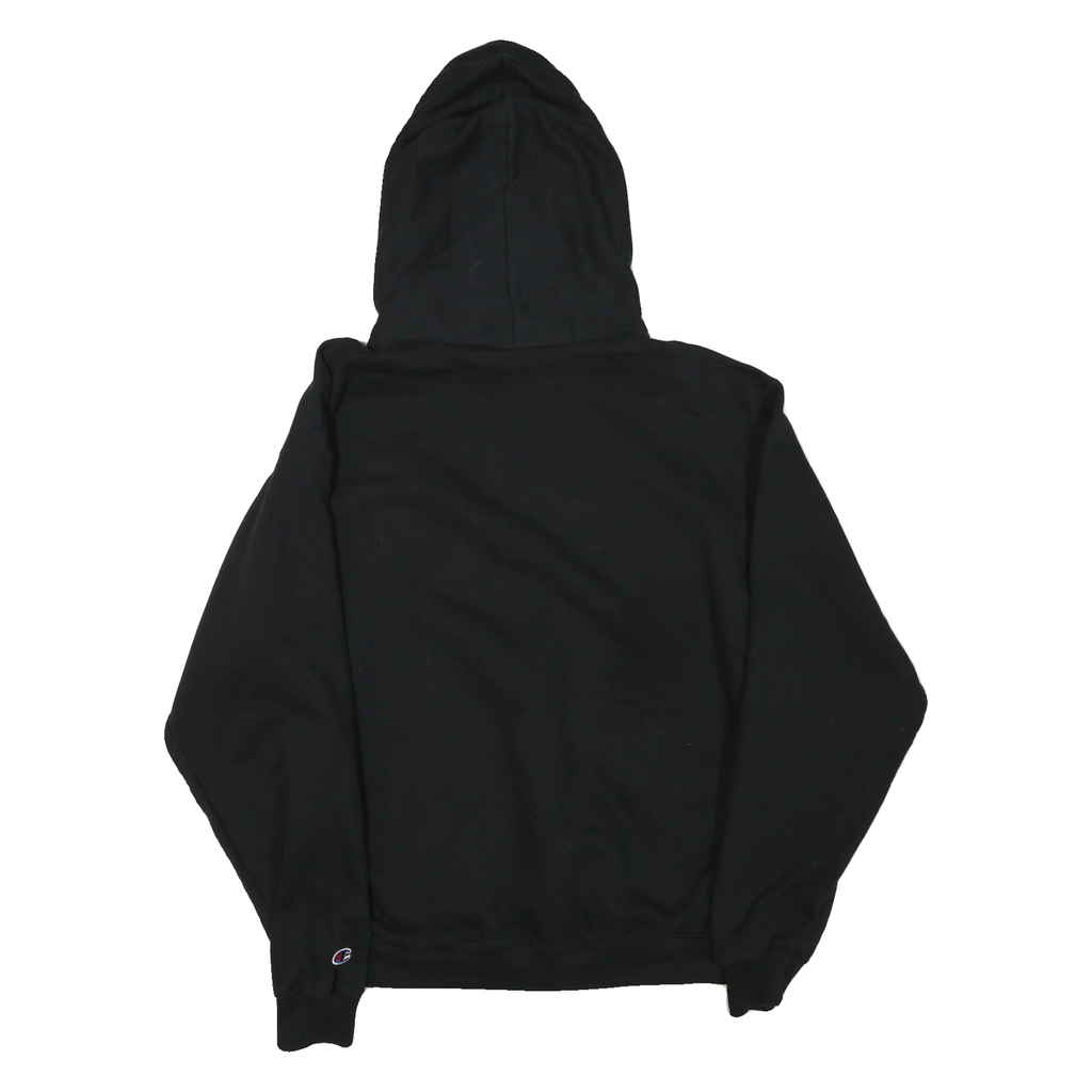 CHAMPION Mens Black W Warriors Pullover Hoodie L Cotton Sweatshirt