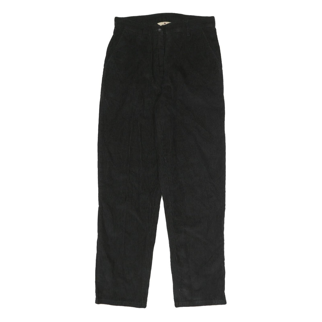 WOOLRICH Womens Cotton Blend Black Relaxed Straight Trousers W28 L29 Comfortable