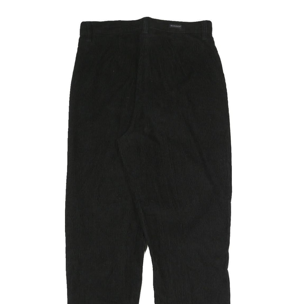 WOOLRICH Womens Cotton Blend Black Relaxed Straight Trousers W28 L29 Comfortable