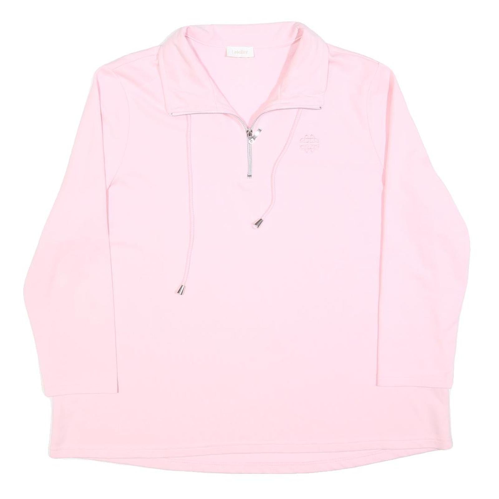 ATELIER Womens Pink Crew Neck Sweatshirt XL Cotton Blend Pullover Long Sleeve