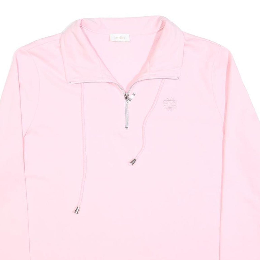 ATELIER Womens Pink Crew Neck Sweatshirt XL Cotton Blend Pullover Long Sleeve