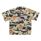 Womens Black & Beige Tahiti Printed Shirt Short Sleeve Collared L Tropical