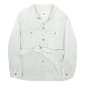 ZARA Womens White Cotton Shirt Jacket L Casual Button Front Long Sleeve