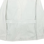 ZARA Womens White Cotton Shirt Jacket L Casual Button Front Long Sleeve