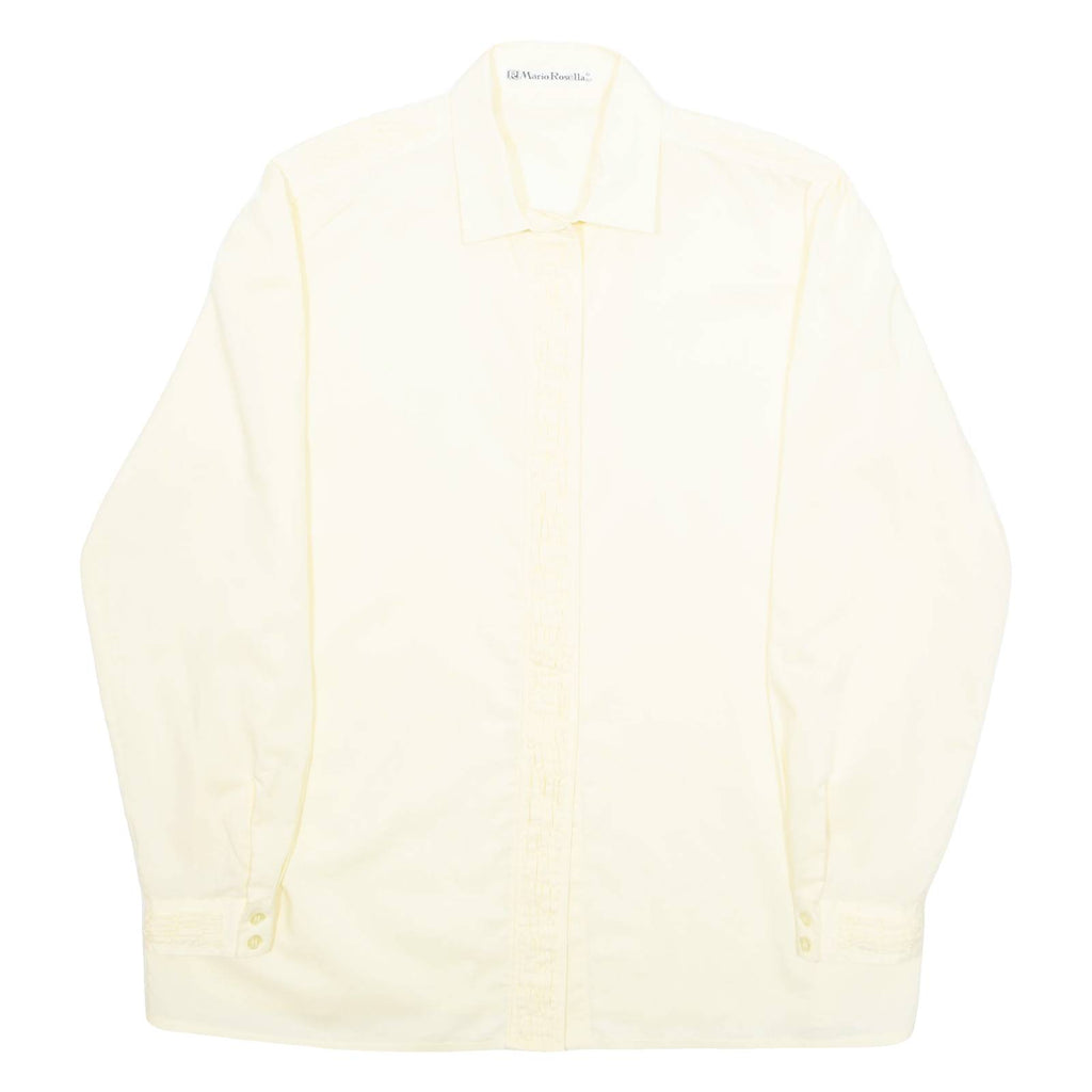 MARIO ROSELLA Womens Shirt Yellow Collared Long Sleeve L