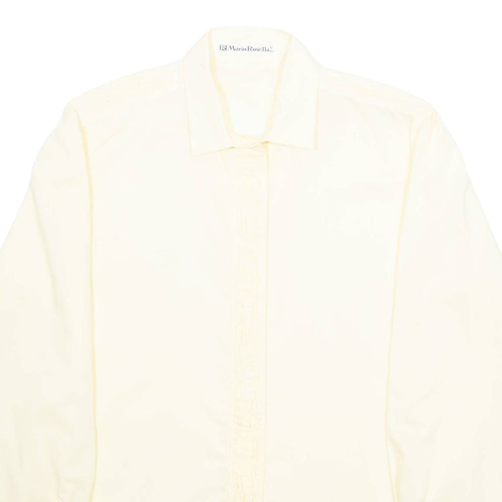 MARIO ROSELLA Womens Shirt Yellow Collared Long Sleeve L