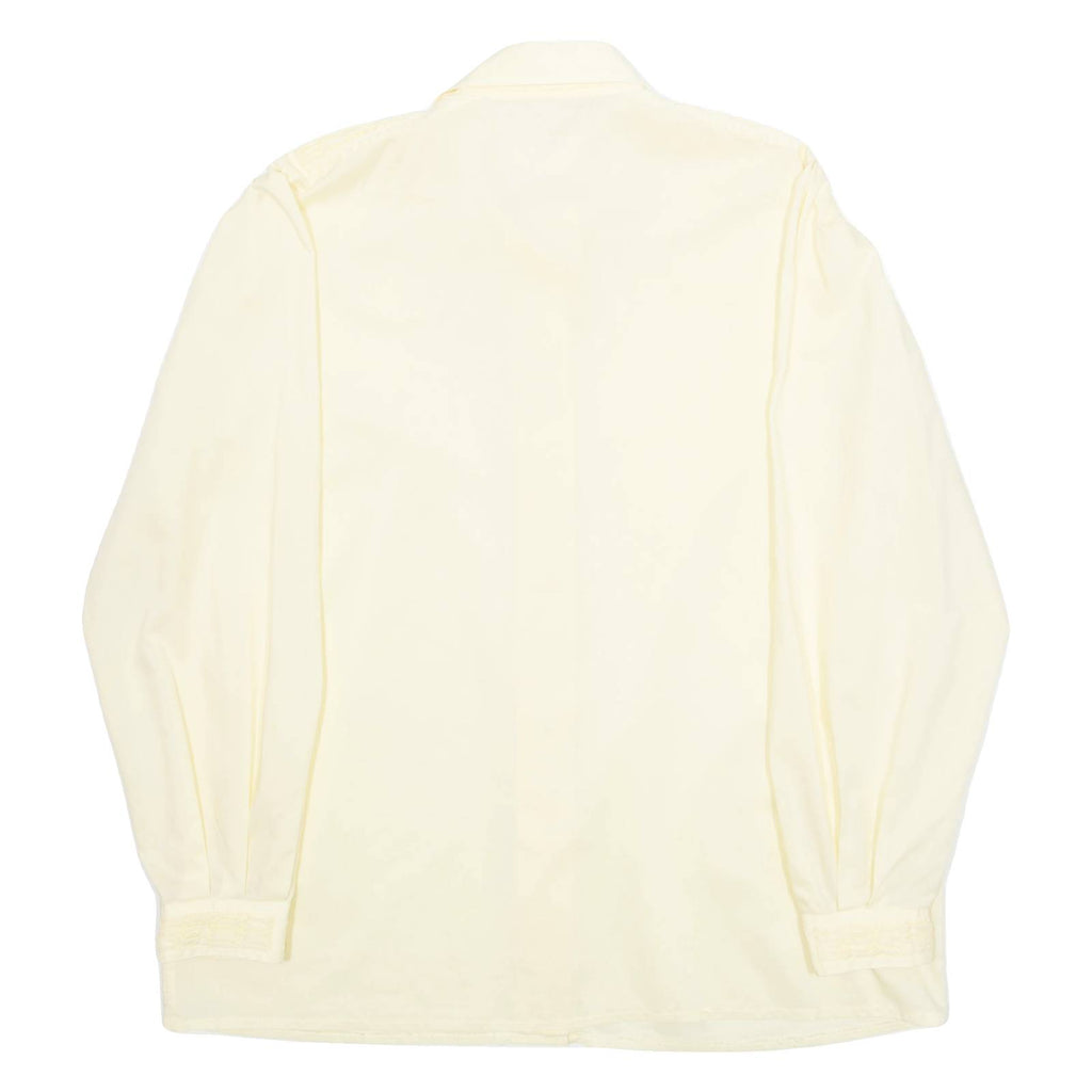MARIO ROSELLA Womens Shirt Yellow Collared Long Sleeve L
