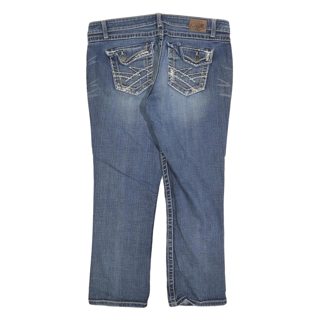 BKE Womens Blue Regular Fit Straight Denim Medium Wash Jeans W34 L27 Stylish