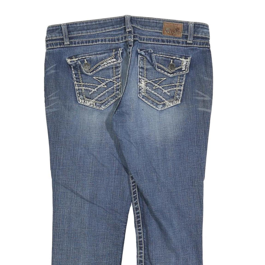 BKE Womens Blue Regular Fit Straight Denim Medium Wash Jeans W34 L27 Stylish