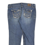BKE Womens Blue Regular Fit Straight Denim Medium Wash Jeans W34 L27 Stylish