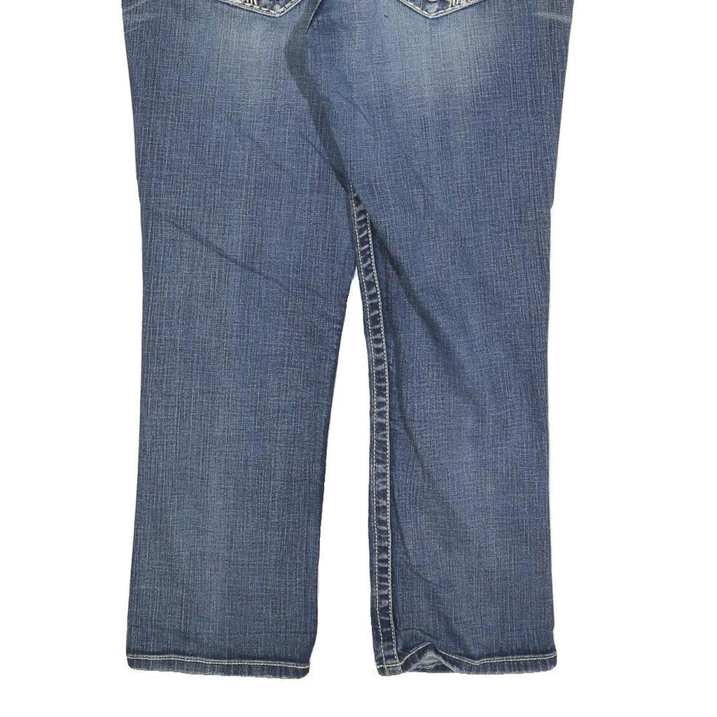 BKE Womens Blue Regular Fit Straight Denim Medium Wash Jeans W34 L27 Stylish