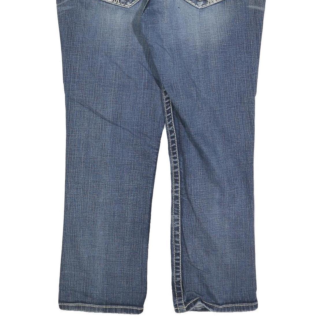 BKE Womens Blue Regular Fit Straight Denim Medium Wash Jeans W34 L27 Stylish