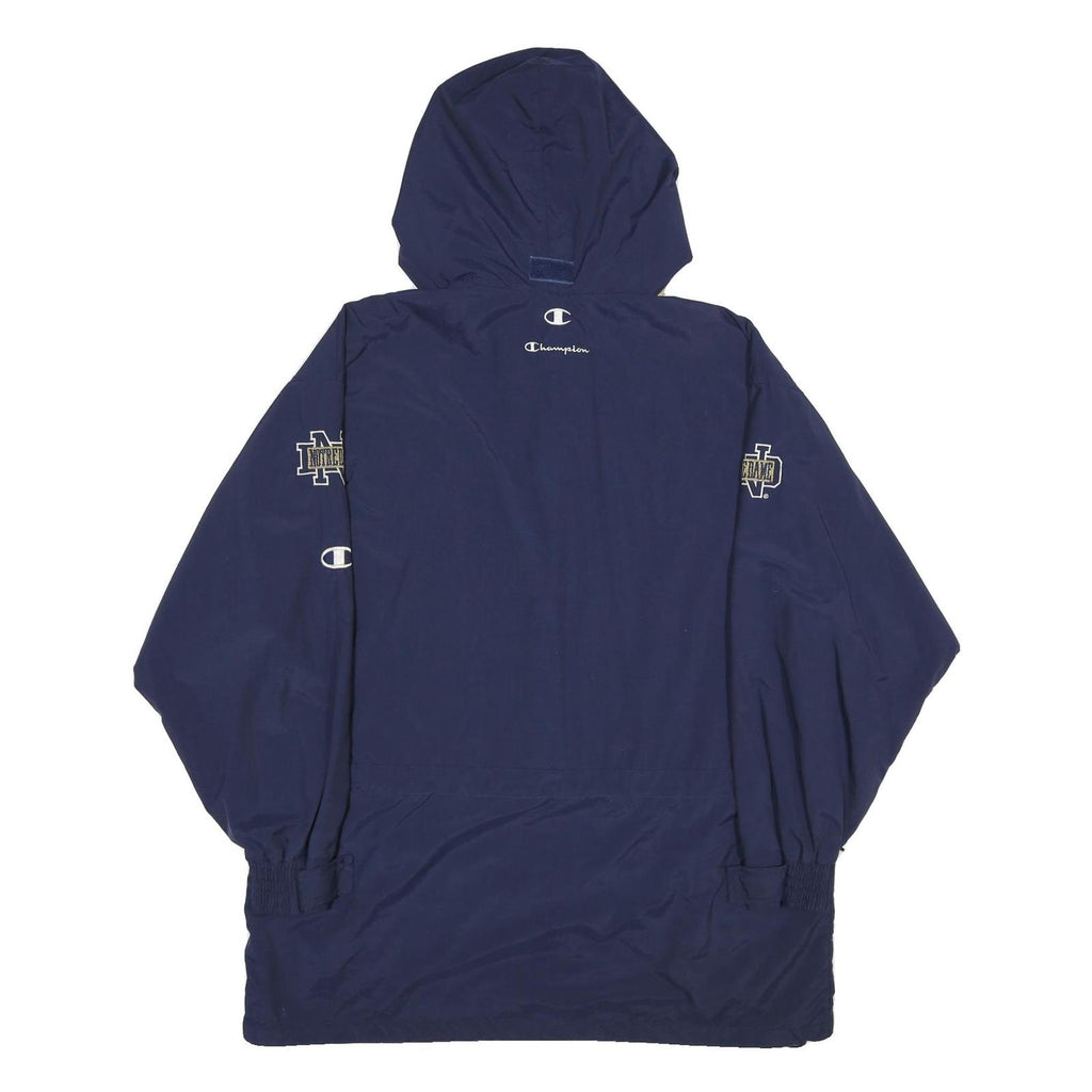 CHAMPION Mens Navy Blue Football Outdoor Jacket XL Nylon Hooded Plain