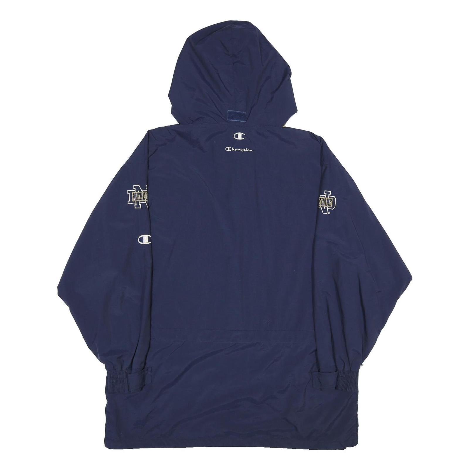 CHAMPION Mens Navy Blue Football Outdoor Jacket XL Nylon Hooded Plain