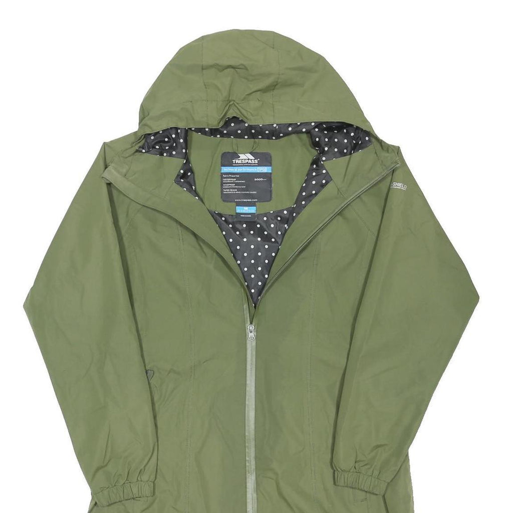 TRESPASS Womens Green Outdoor Jacket UK 12 Polyester Blend Zip Hooded