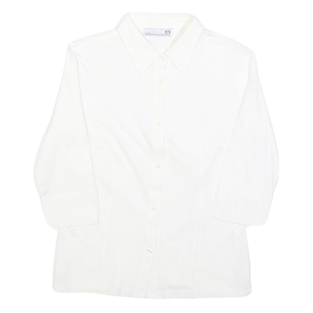 SERGIO TACCHINI Womens White Shirt S Classic Cotton Blend Button-Up