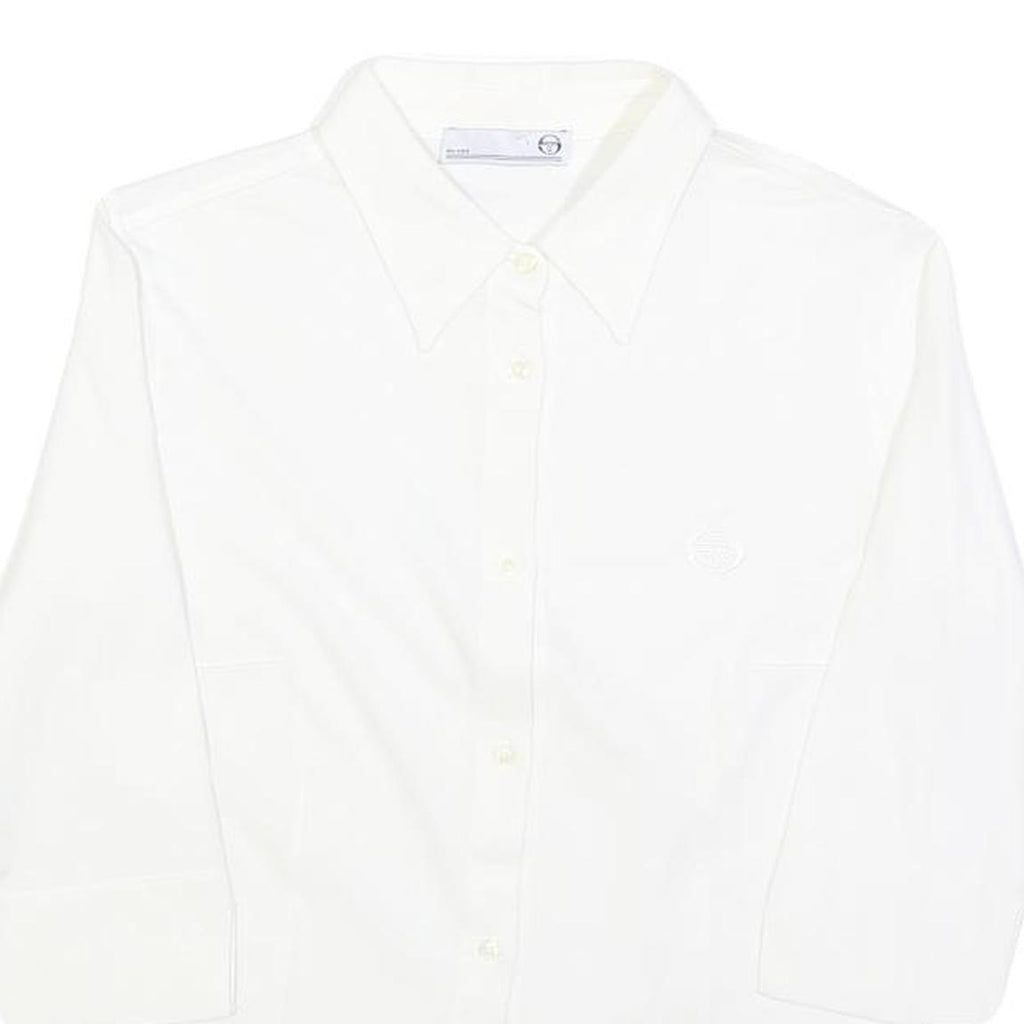 SERGIO TACCHINI Womens White Shirt S Classic Cotton Blend Button-Up