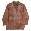 Womens Blazer Jacket Brown Leather L