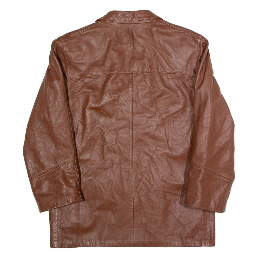 Womens Blazer Jacket Brown Leather L