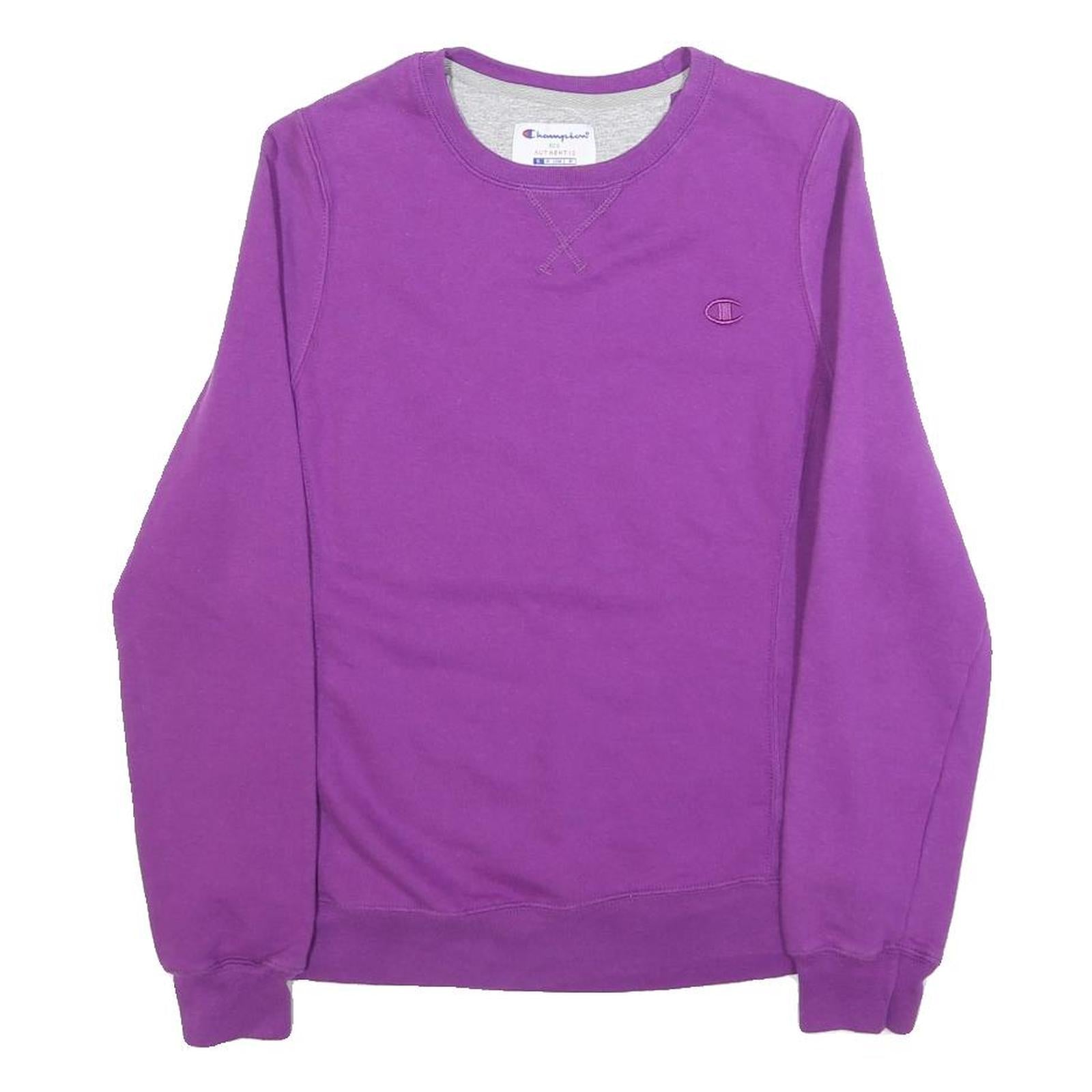 CHAMPION Womens Purple Crew Neck S Cotton Casual Lightweight Sweatshirt
